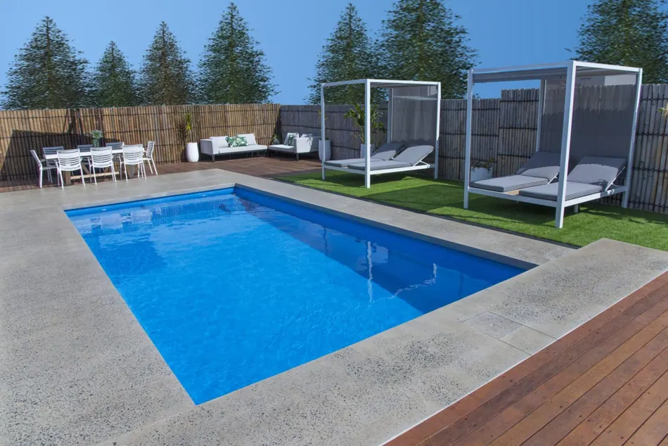 Entertainer pool design in an outdoor space