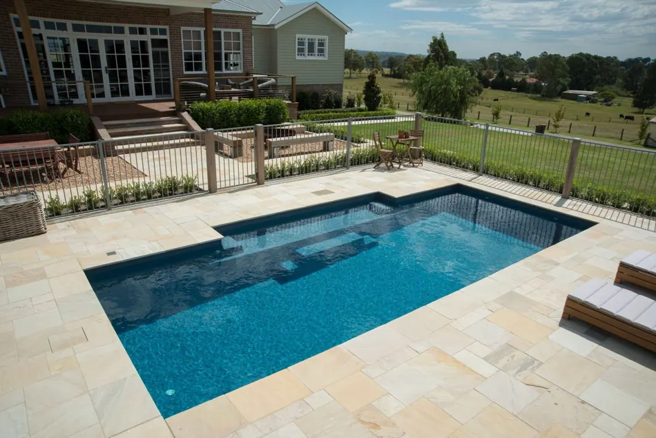 Heritage pool design in an outdoor space
