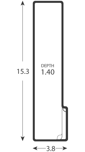 Lap Pool plan, 15.3 by 3.8 metres